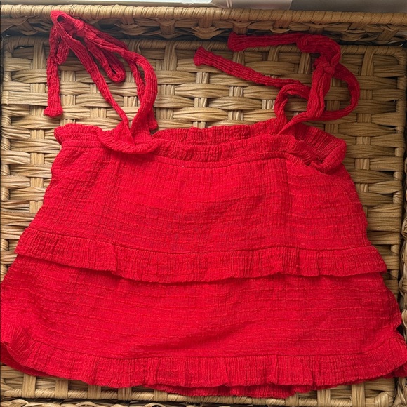 Altar’d State Red Ruffled Top Size S - Picture 2 of 3